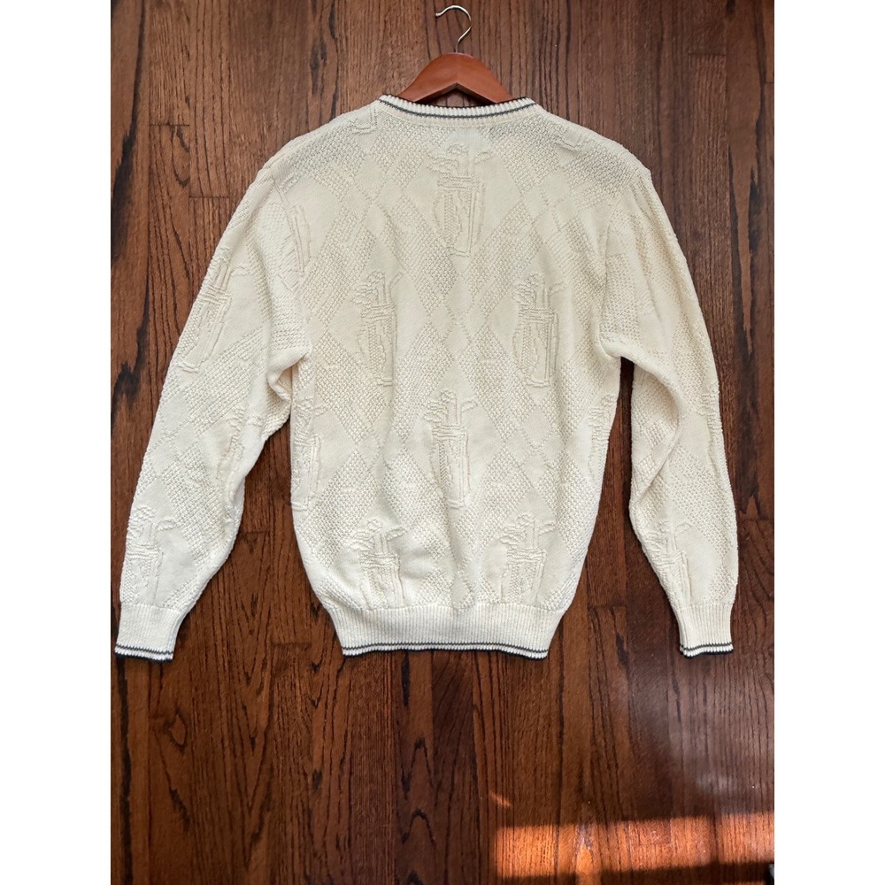Vintage Shenandoah Mens 90s Embroidered Chunky Knit Sweater M Preppy Oldmoney‎ - Picture 3 of 13